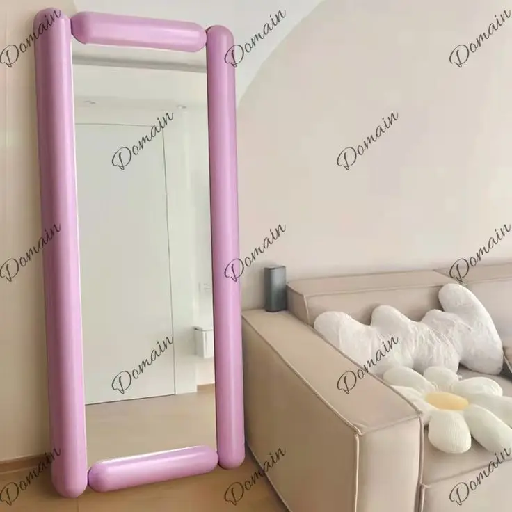 Nordic art home wall hanging square full-length mirror clothing store studio fitting mirror large floor-to-ceiling mirror