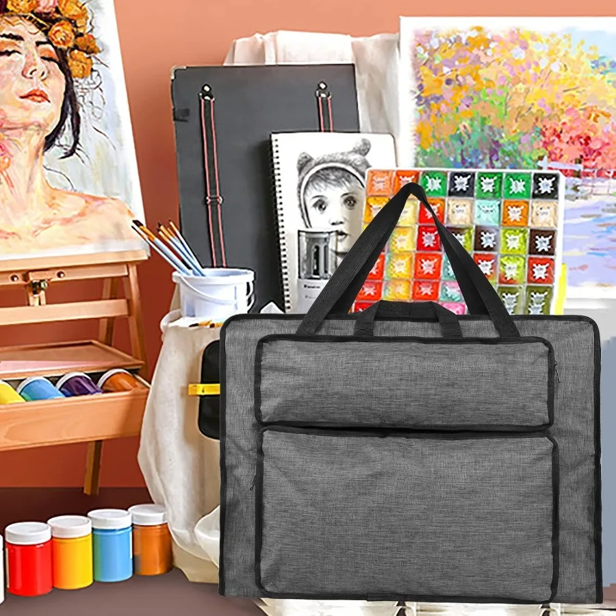 Bolsa de cartera de artista resistente al agua para estudiantes, almacenamiento de suministros de arte, bolso de hombro para tablero de dibujo de 8K, arte de bloc de bocetos