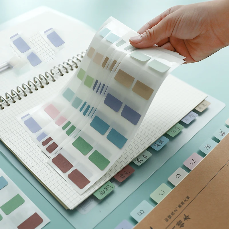 30/60/120/240Pcs Multicolor Sticky Writable Transparent Repositionable Index Markers Stickers Reading Notes Creative Stationery