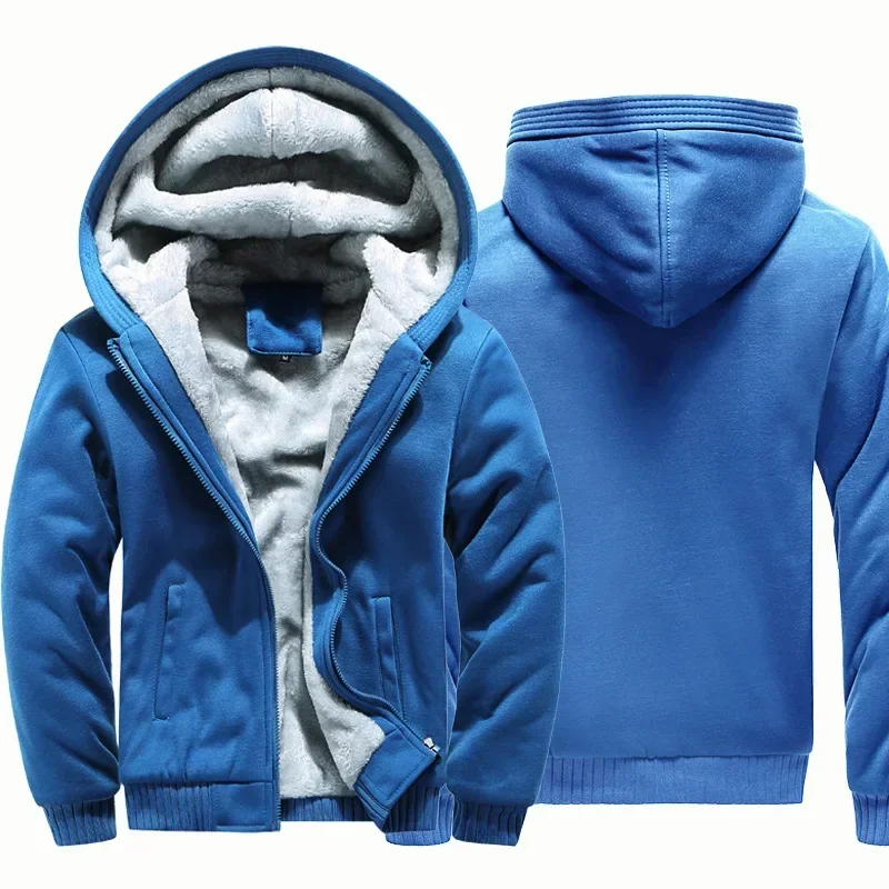 

2024 New Men's Hoodies Jacket Winter Thick Warm Fleece Zipper Hoodies Coat Casual Tracksuit Sportwear Male Sweatshirts M~ 5XL