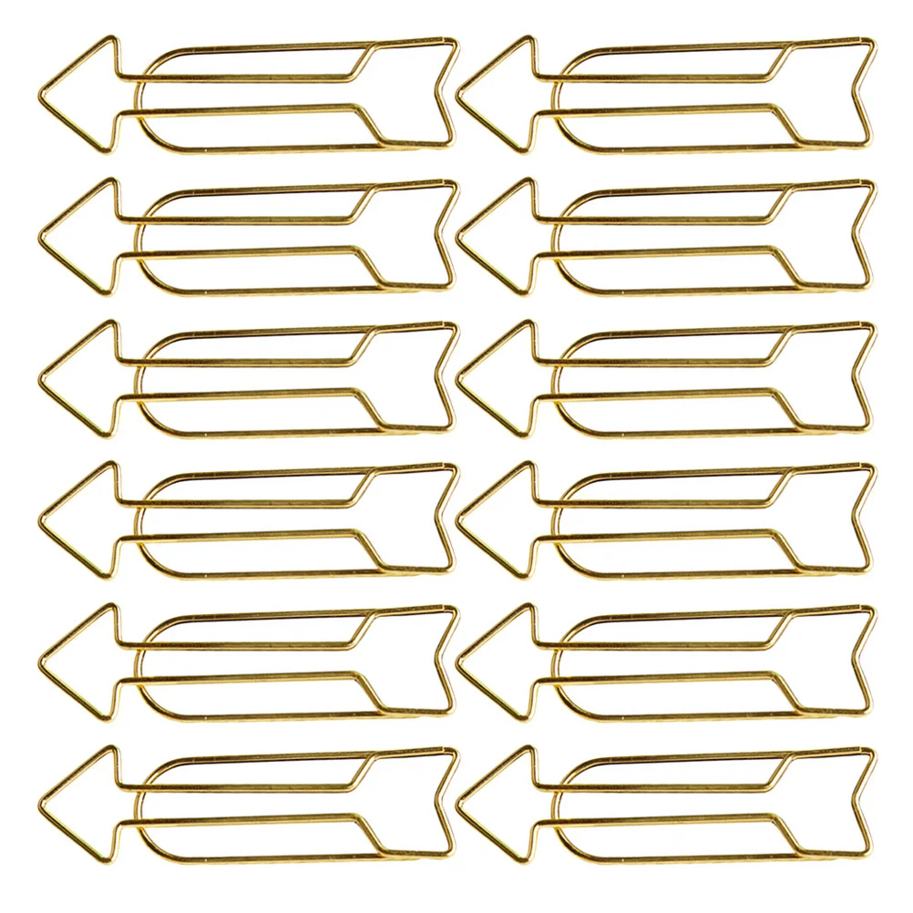 

12Pcs Metal Bookmark Clips Shaped Paper Clamp for Files Envelopes Notes Office Folders Supplies Bookmark Clips