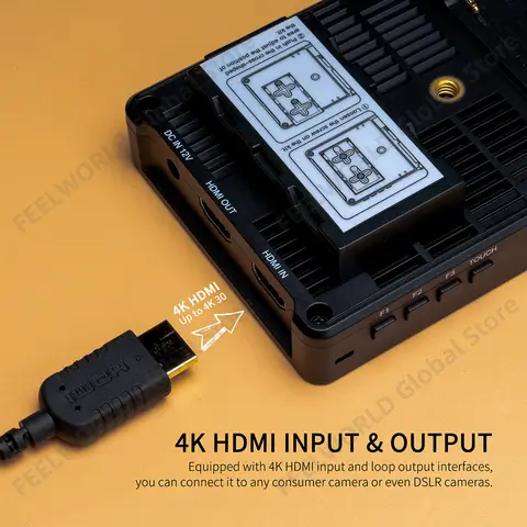 FEELWORLD F5 PRO X 5.5 इंच 1600nit हाई ब्राइट टच स्क्रीन DSLR कैमरा फील्ड मॉनिटर 4K HDMI F970 इंस्टालेशन और पावर किट 8 best sales फीलवर्ल्ड f5 - №4
