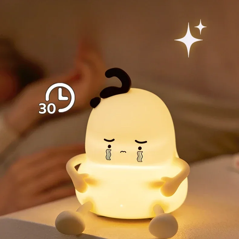 Creative Silicone Lamp With USB Charging Three Levels Of Brightness Pat Light Bedroom Bedside Timer LED Night Light