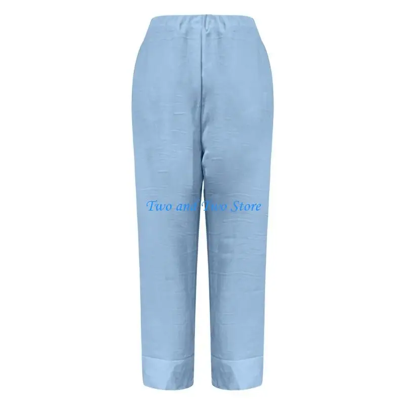 

HX6F Breathable Women's Summer Cropped Pants High Waist Stretch for Outdoor Fun