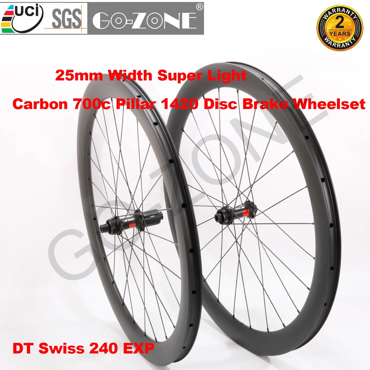 1290g Super Light Clincher Tubeless Carbon Wheelset Disc Brake 700c UCI Quality DT 240 EXP Pillar 1420 Carbon Road Wheels