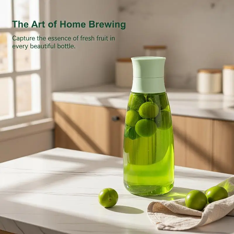 Food Grade Glass Fruit Tea Soaking Jug Large Capacity Leakproof Filter Pitcher for Home Kitchen Cold Drink Serving