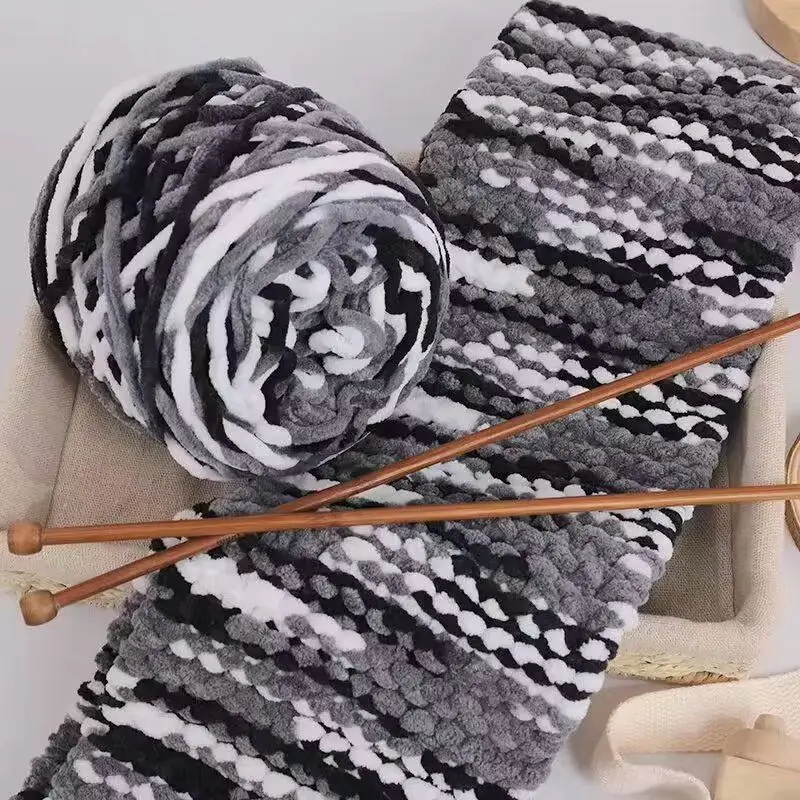 

4 шт., 640 г, шерстяная хлопчатобумажная пряжа для крючка, шерстяная пряжа, хлопковая пряжа, акриловая смесь для зимних шерстяных тапочек, шарфов, подушек