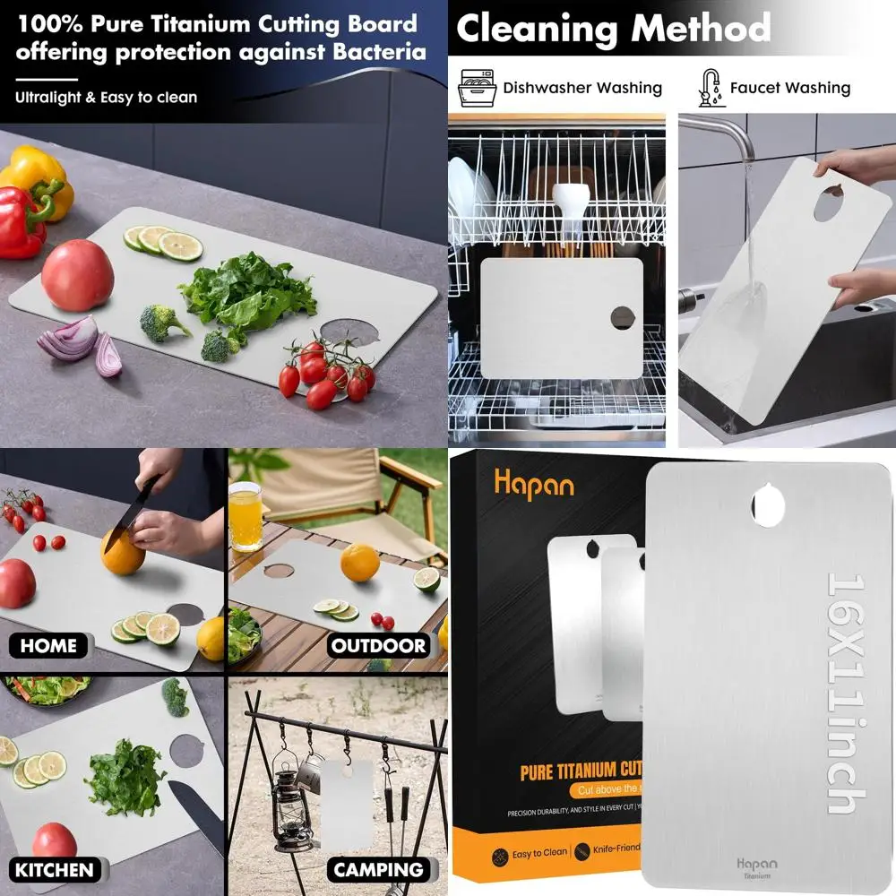 

Титановая разделочная доска — нетоксичная, долговечная, X-большая для кухни, легко очищаемая, здоровая разделочная доска для мяса, рыбы, фруктов, овощей