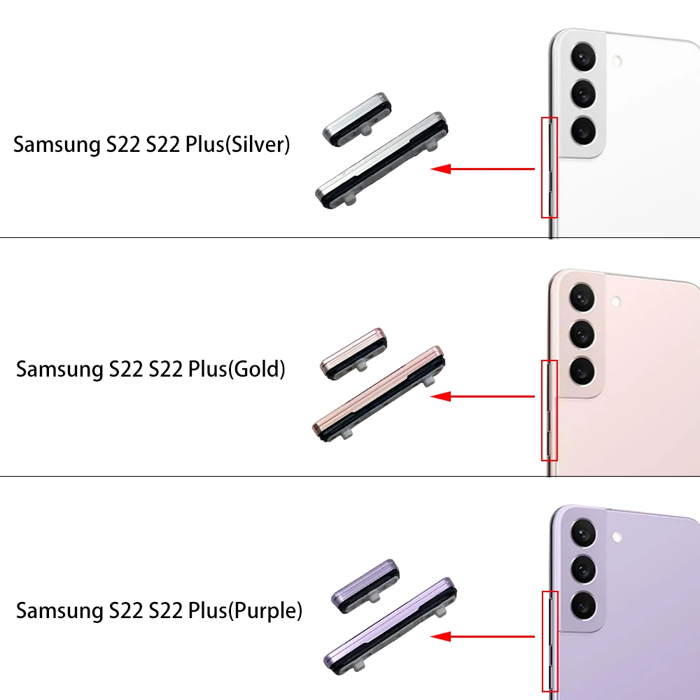 NEW Tested For Samsung S22 / S22 Plus / S22Ultra Side Volume Button + Power ON / OFF Buttton Key Set Replacement Parts