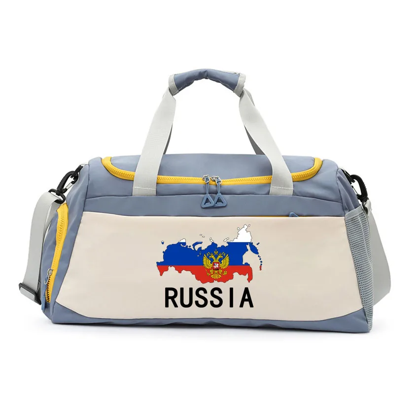 

Russia Map Printed Large Capacity Duffle Bags with Shoe Compartment Sports Fitness Basketball Bags for Women Men Yoga Bag