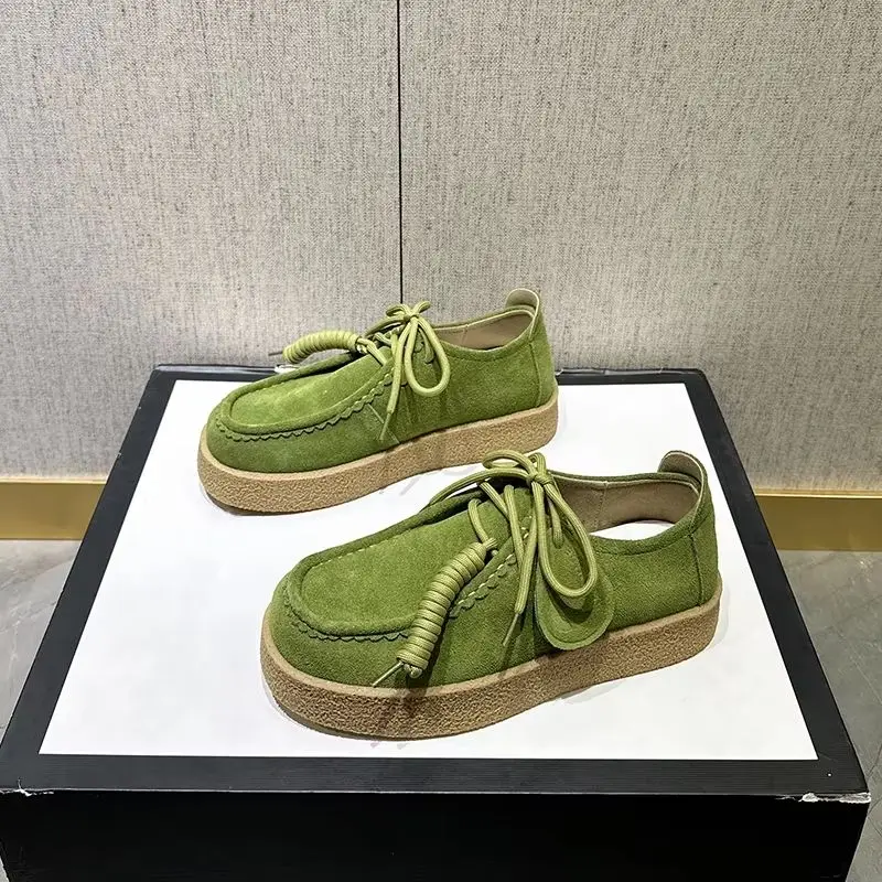 AIYUQI Women's Genuine Leather Flat Derby Shoes - Non-Slip Loafers