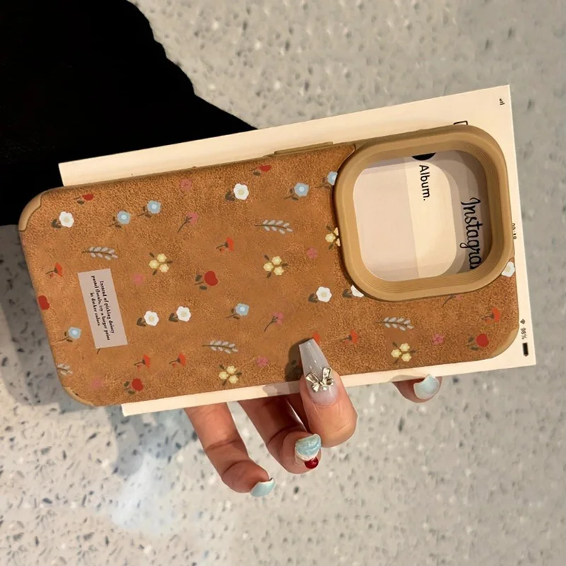 Para iphone 16 15 14 pro max 13 12 11 xs xr 16 plus vintage outono e inverno floral caso de telefone à prova de choque pára-choques proteger capa