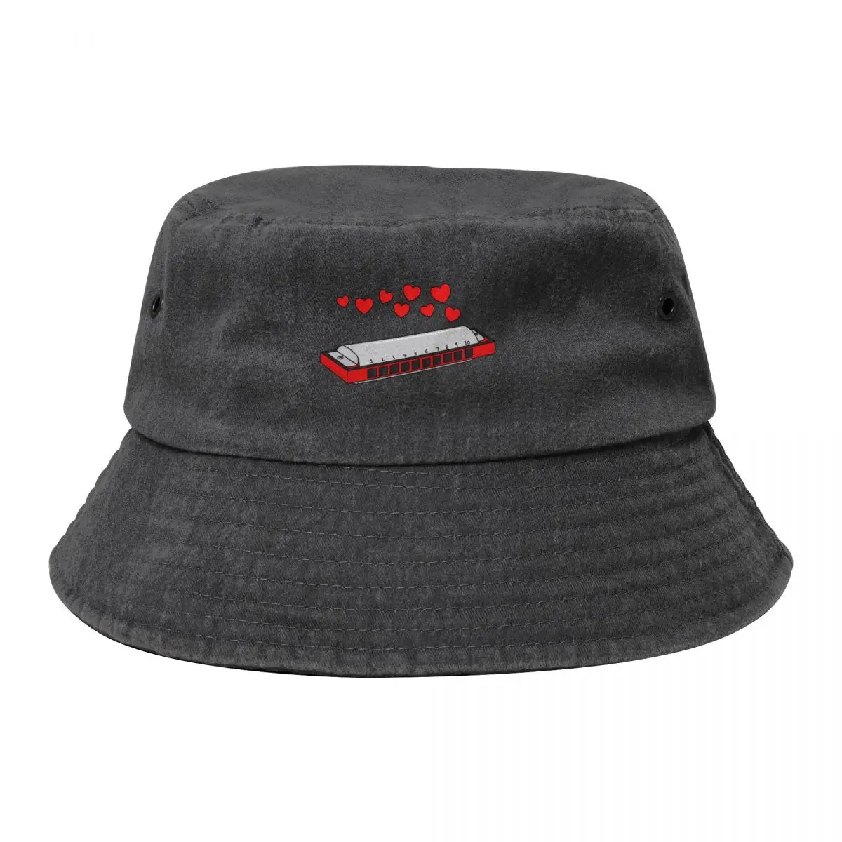 

Harmonica Valentines Day Harmonicist Wedding Musician Bucket Hat Fashion Beach Hat Beach Kids Hat Women Men's
