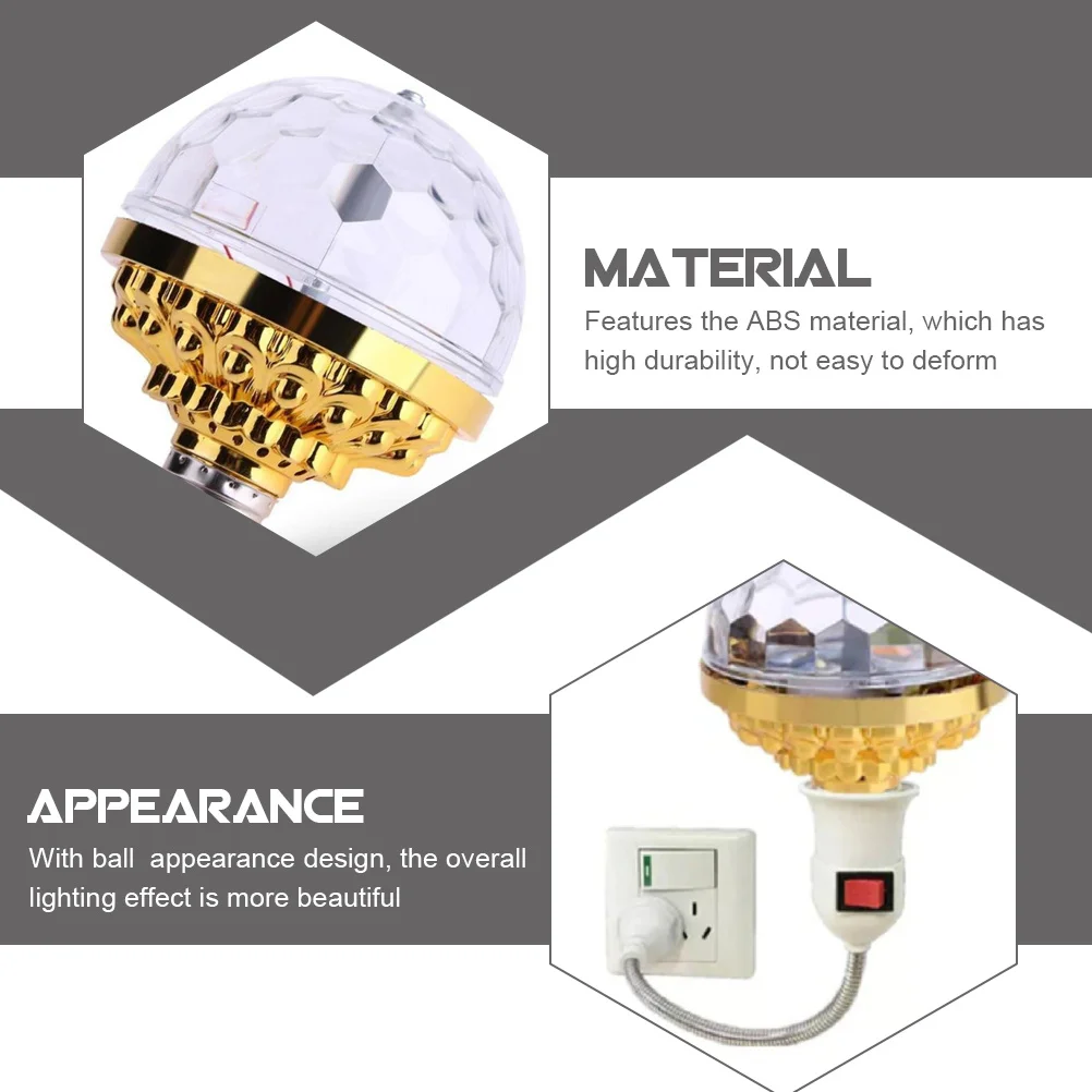 Party Light Bulb Rotating Disco Light E27 Safe Durable Wide Compatibility for Indoor Party Decorations Small Disco Ball