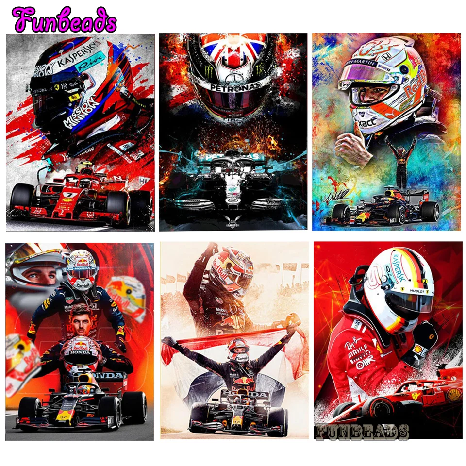 Diy 5D Diamond Painting Max Verstappen Full Diamond Embroidery Champion Win Car Racing Picture of Rhinestones Home Decor TT6600