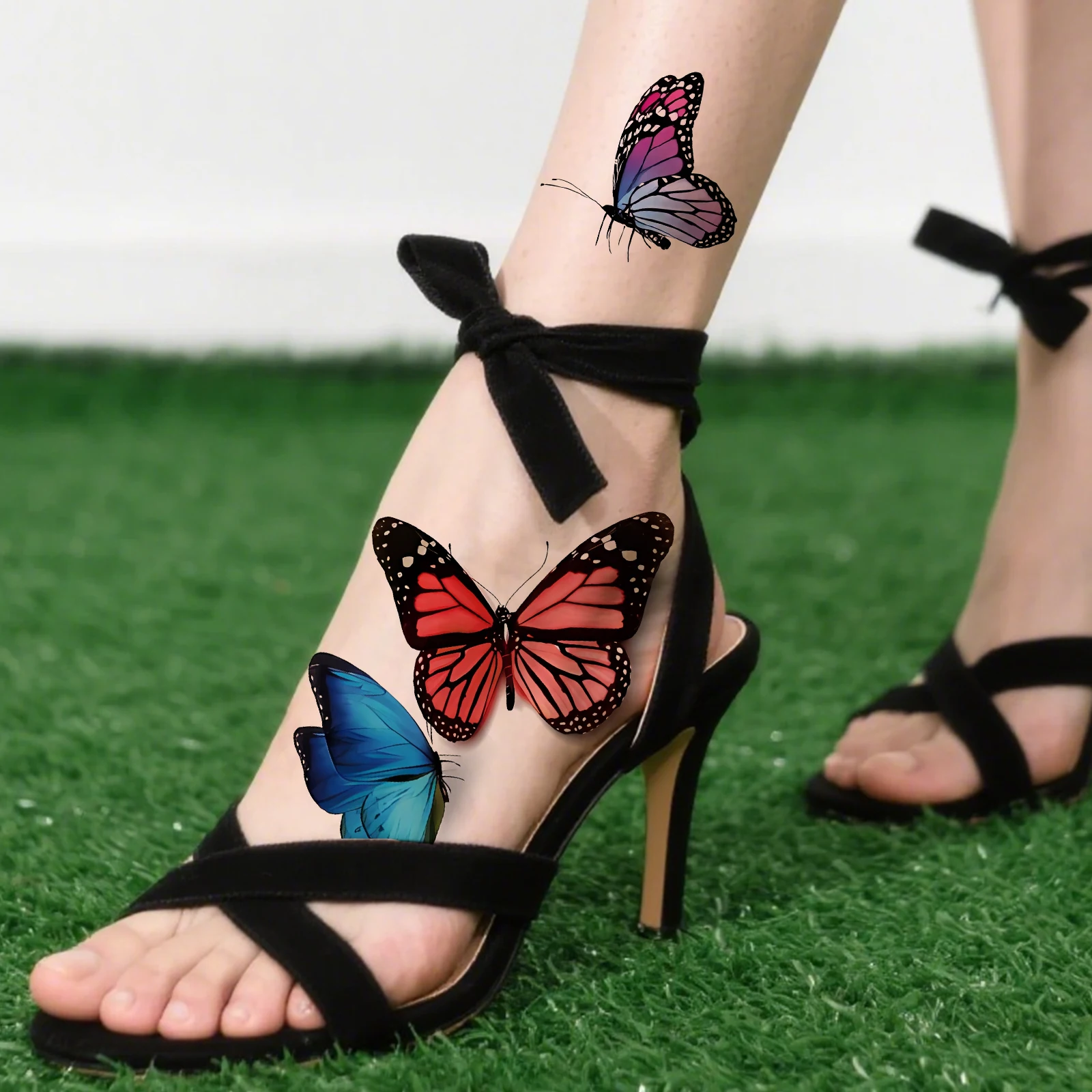 

10 Sheets Colorful Butterfly Temporary Tattoos Suitable for Women Watercolor 3D Butterfly Long Lasting Temporary Tattoo