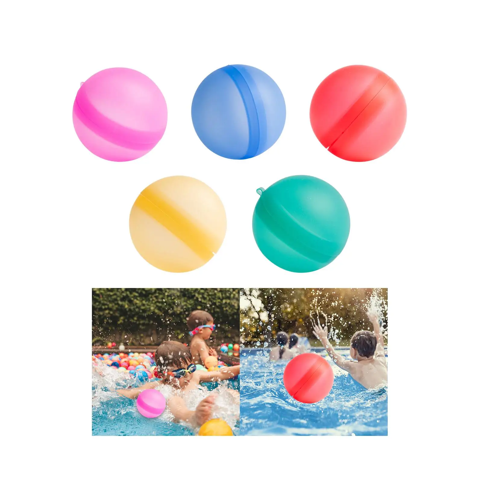 كرات الماء للأطفال، كرة سبلاش قابلة لإعادة الملء، هدية لعبة مياه من السيليكون، قابلة لإعادة الاستخدام ومتينة
