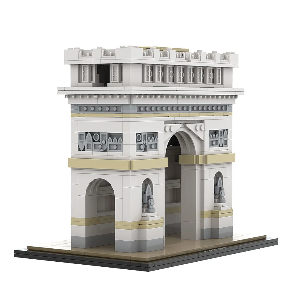 Kit de construcción de arco Triumph de 603 piezas, modelo icónico de arquitectura europea para adultos, regalo de coleccionista DIY con caja de color