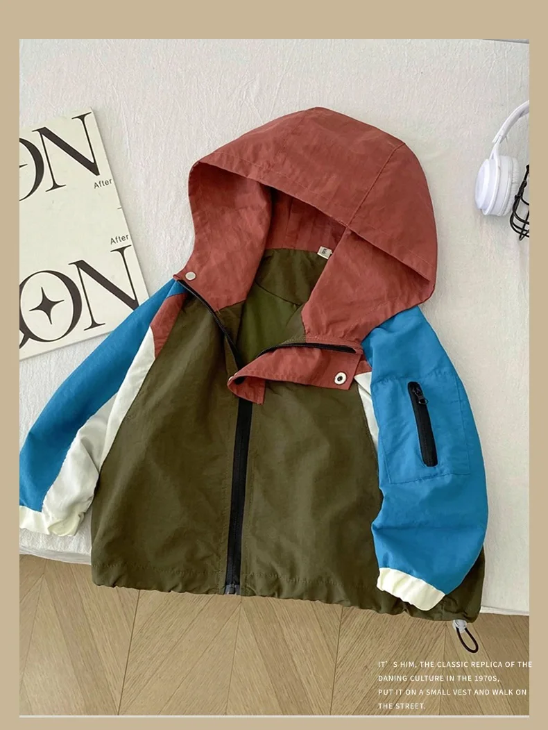 Kid Jacket Coat Children Autumn Waterproof Coat 2024 New Boys and Girls Hooded Casual Autumn Outdoor Wear Storm Jackets