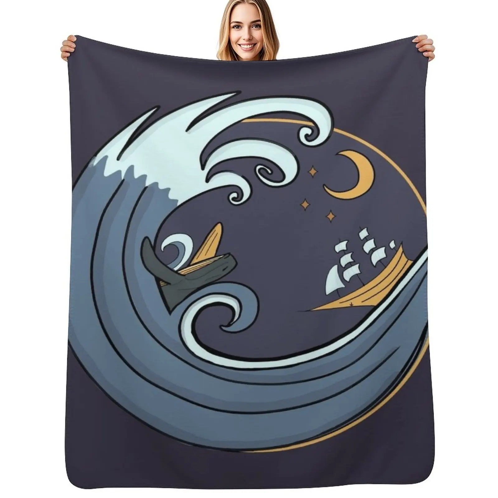 

High seas, waves, treacherous nights Throw Blanket Bed covers Sofa Throw christmas gifts Luxury Designer Blankets
