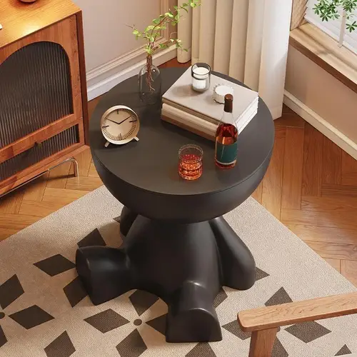 Imagen 2 del producto Mesa auxiliar creativa, mesita de noche de cabeza plana, estante lateral para sofá, dormitorio, balcón, Mini mesa móvil, pequeño apartamento, té