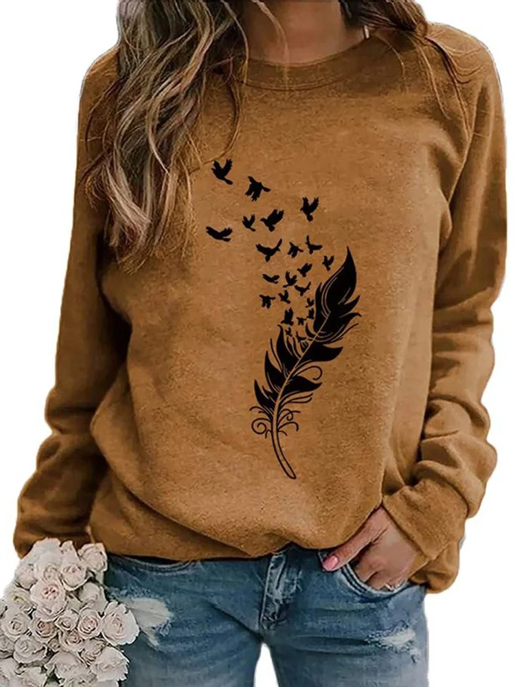 Women S-3XL Fashion Winter Womens Casual Long Sleeve Tops Ladies Print Sweatshirt high quality materials