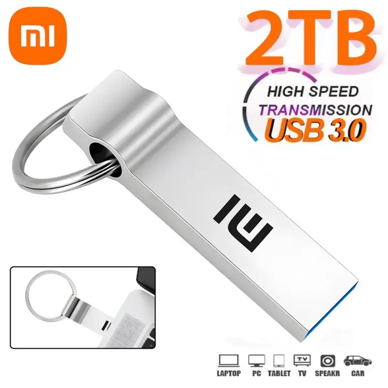 Xiaomi Flash Drives 3.0 2 ТБ Металлический высокоскоростной Pendrive 1 ТБ 512 ГБ Портативный накопитель Водонепроницаемый USB-флешка Memoria Адаптер TYPE-C