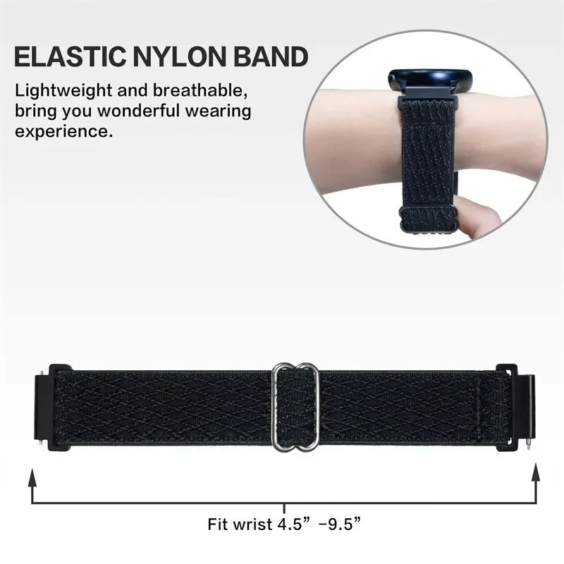 Pulseira de relógio de 20mm/22mm para amazfit GTS-GTR-4-3-2-2e-mini-pro-stratos 3 pulseira de nylon elástica ajustável amazfit bip 5 3 pro band