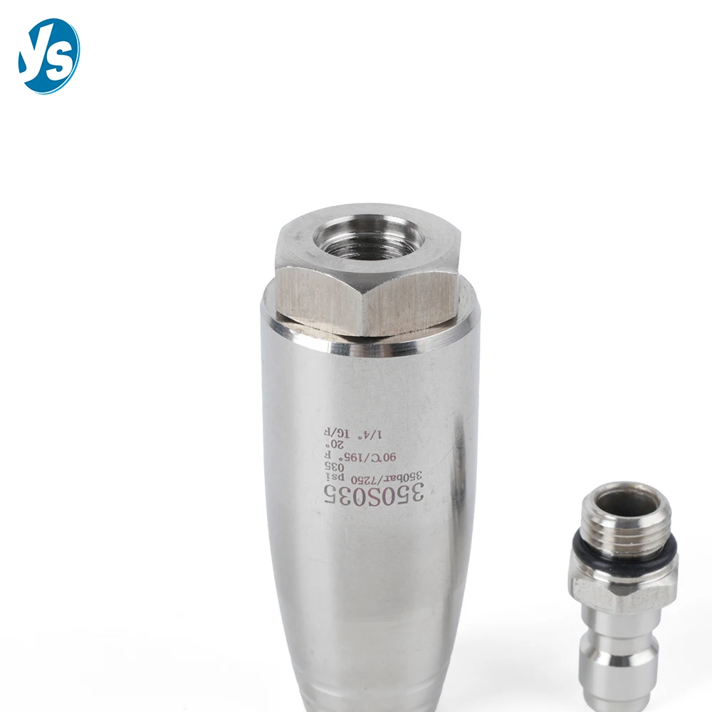 

Heavy Duty Turbo Washer Nozzle - 360° Stainless Steel Rotating Spray 3.0 Orifice for 250 Bar Pressure Washing