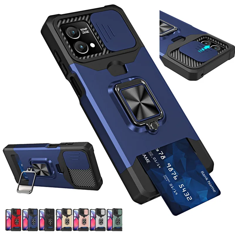 Armor Kickstand Case For Moto G Stylus 5G 2024 G Power Play 2023 G Pure Cover Card Slot Ring Stand Holder Coque Fundas