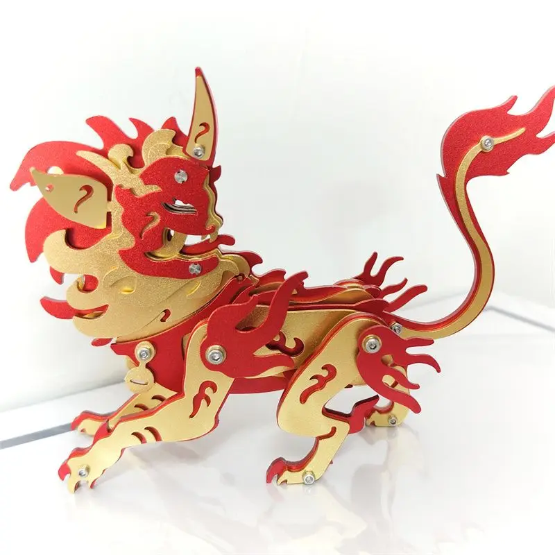 Puzzle in metallo in acciaio inossidabile. Montagne e mari e monaci. Modello di assemblaggio fatto a mano fai-da-te. Regalo di Capodanno per bambini