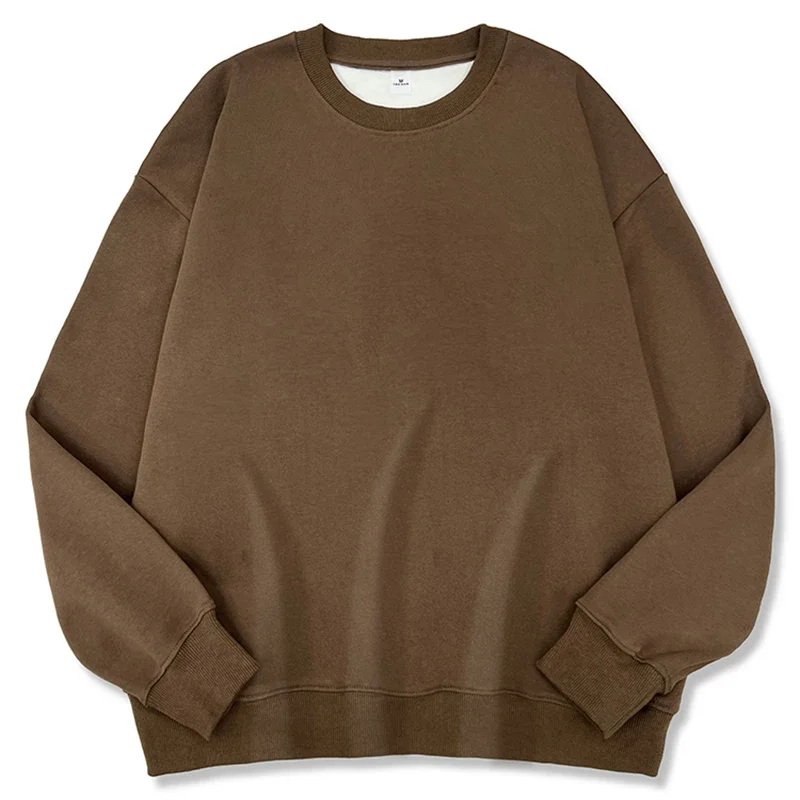 2025 New Women Simple Pullover Female Fashion Harajuku Streetwear Solid Color O-Neck Hoodie Autumn Winter Loose Casual Tops