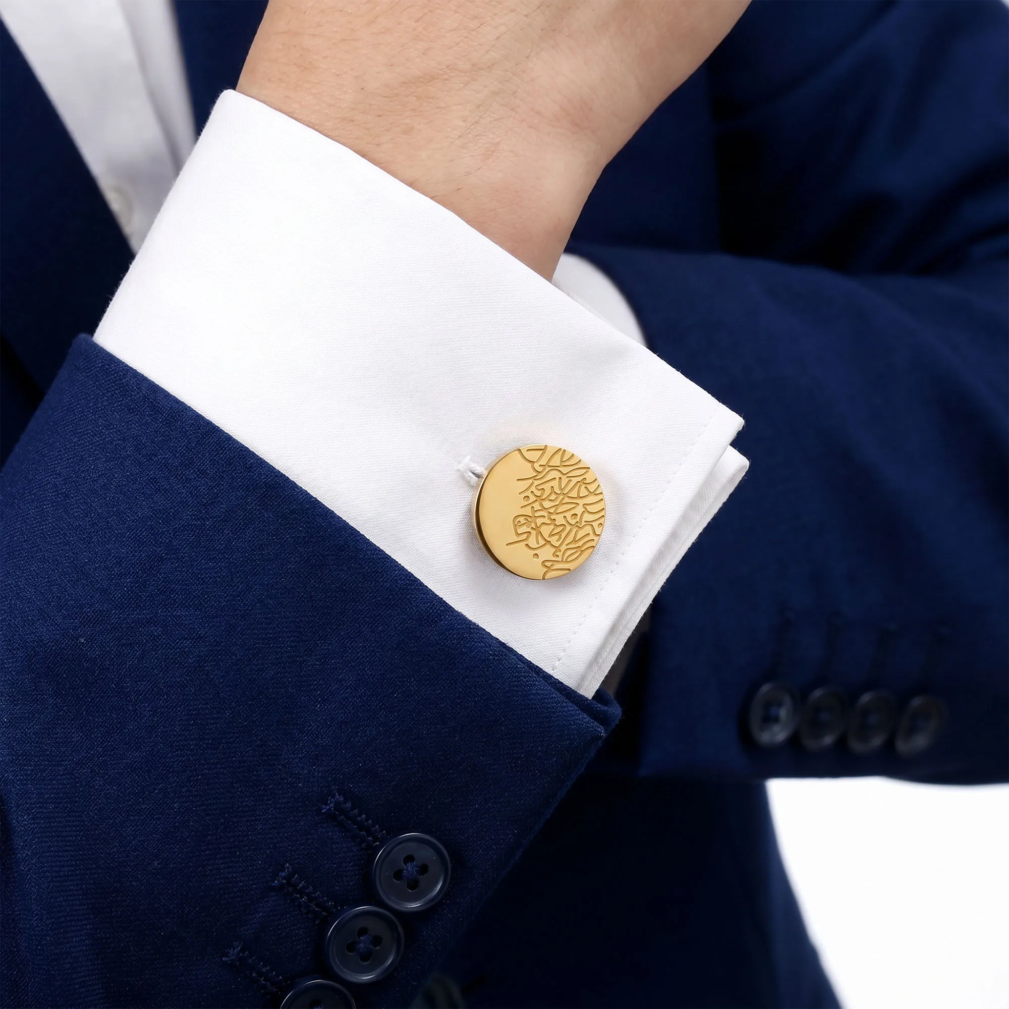 TOMYE Gold Cufflinks for Men, - Cufflinks Men Stainless Steel Luxury 评论和价格