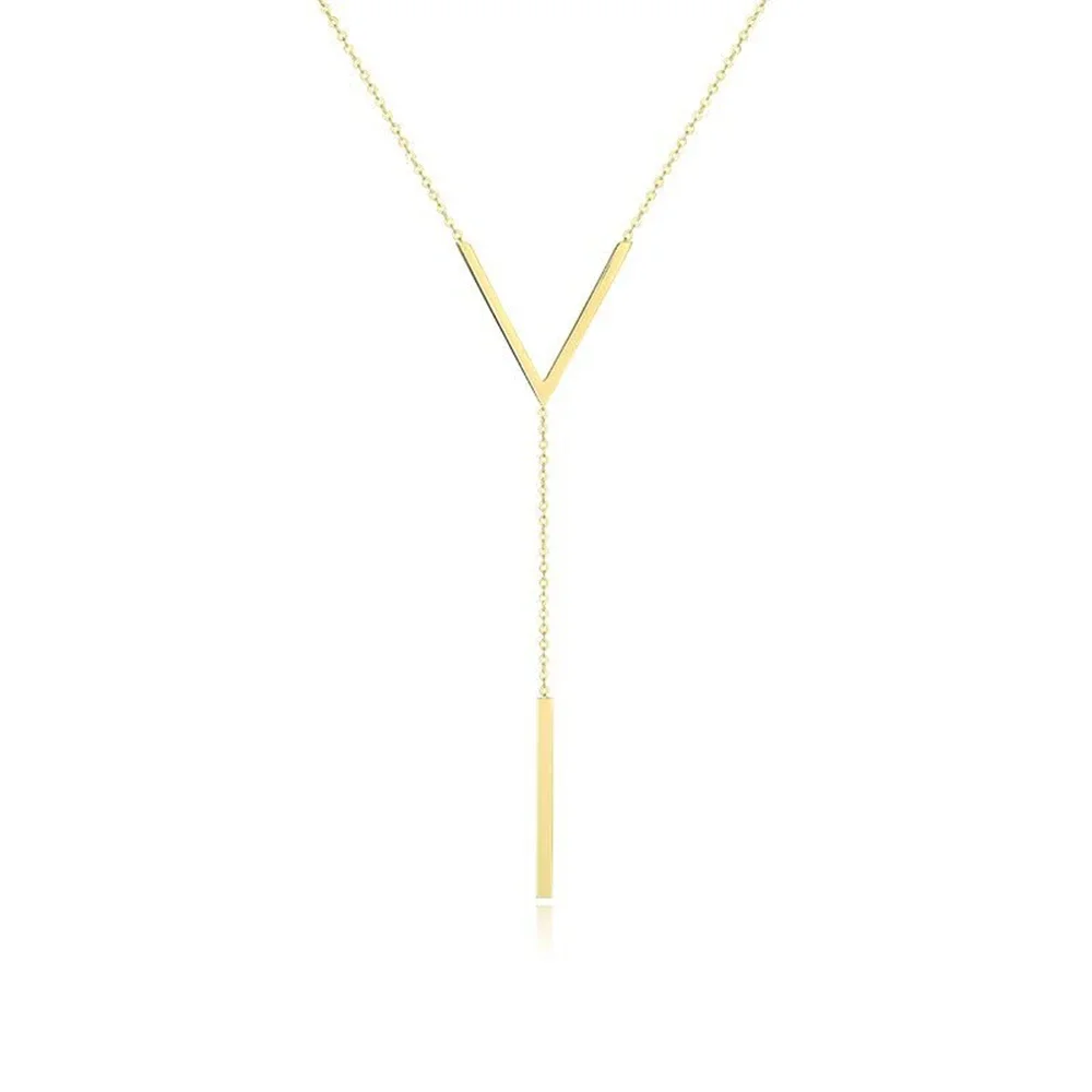 SUMENG-Long collier ras du cou en forme de V pour femme, clavicule sexy, couleur or, bijoux fantaisie, cadeaux de fête, nouveau, 2024