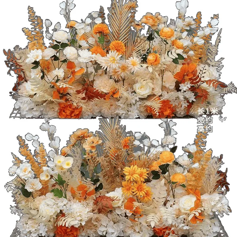 

New wedding large-scale floor row flower simulation silk finished decoration