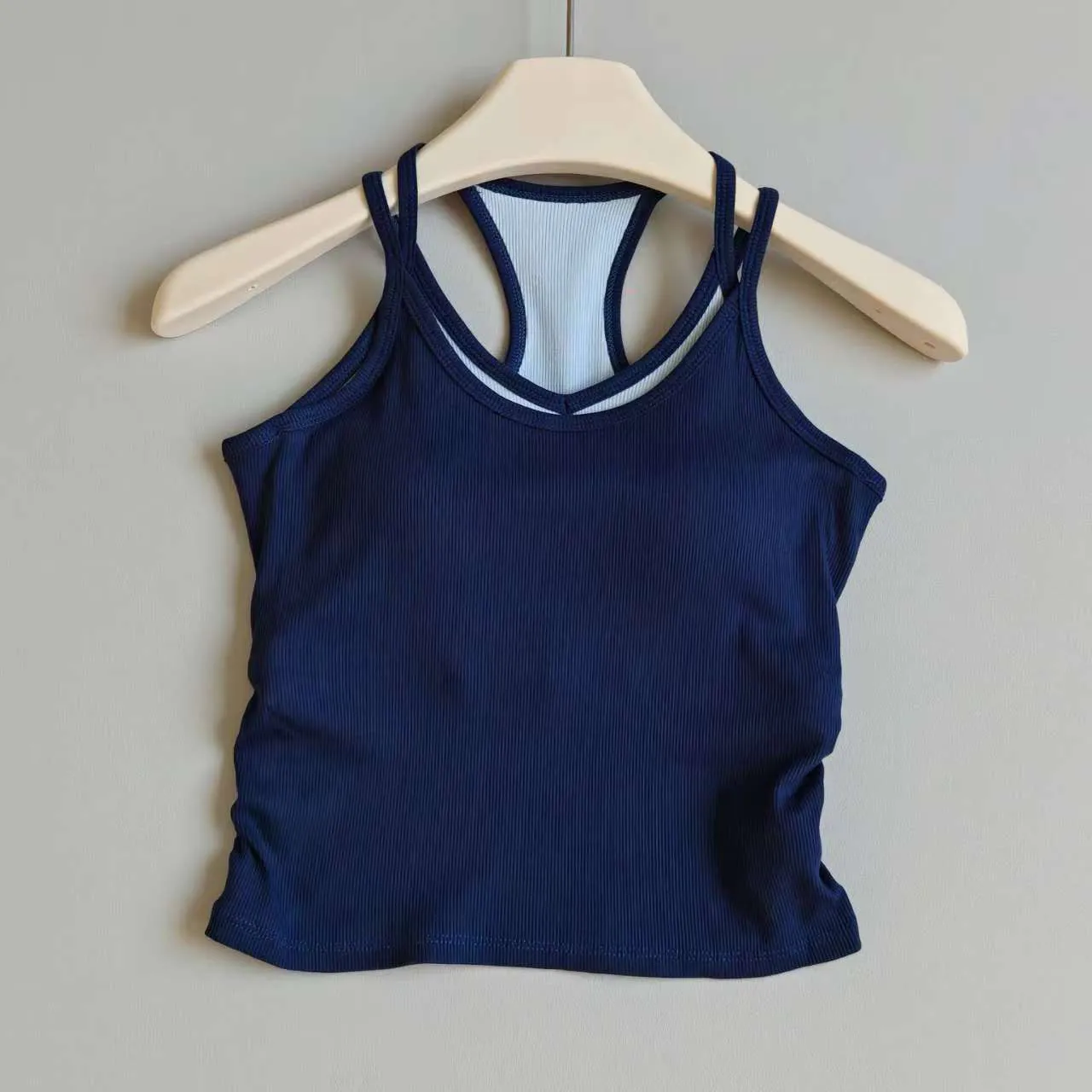 Contrast Color Yoga Vest for Women, Shock-Proof Gathered with Chest Pads, Running Training Underwear, Pilates Suspender Fitness view 2