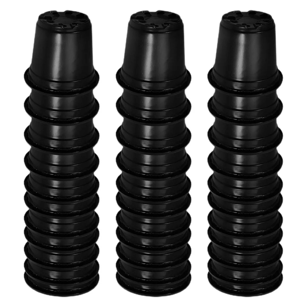 

50pcs Black Flower Pots Small Plastic Nursery Cups With Drainage Large Plant Pots For Indoor Outdoor Gardening Succulents
