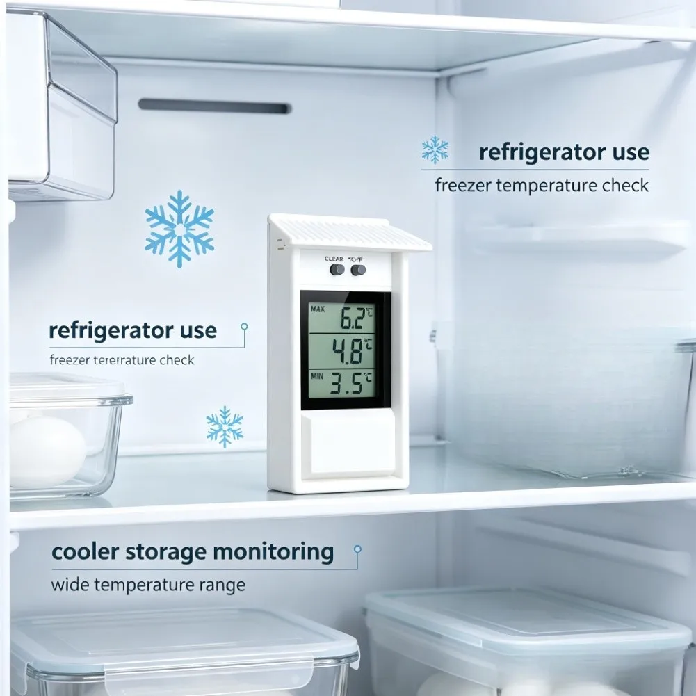 Indoor Outdoor Digital Thermometer with Hygrometer Waterproof Housing Min Max Temperature Memory and Scale Switch