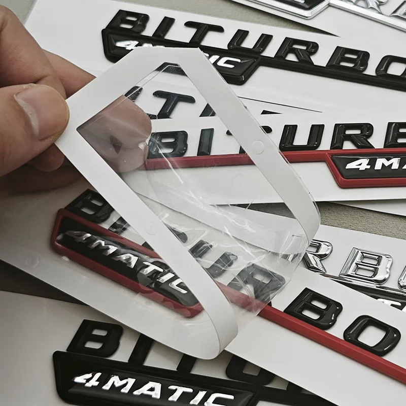 Logo TURBO 4MATIC Auto-Emblem Beidseitiges Kotflügel-Abzeichen Aufkleber für X247 C117 W117 GLE53 GLA45 A45 A35 CLA35 CLA45 – Detail 3