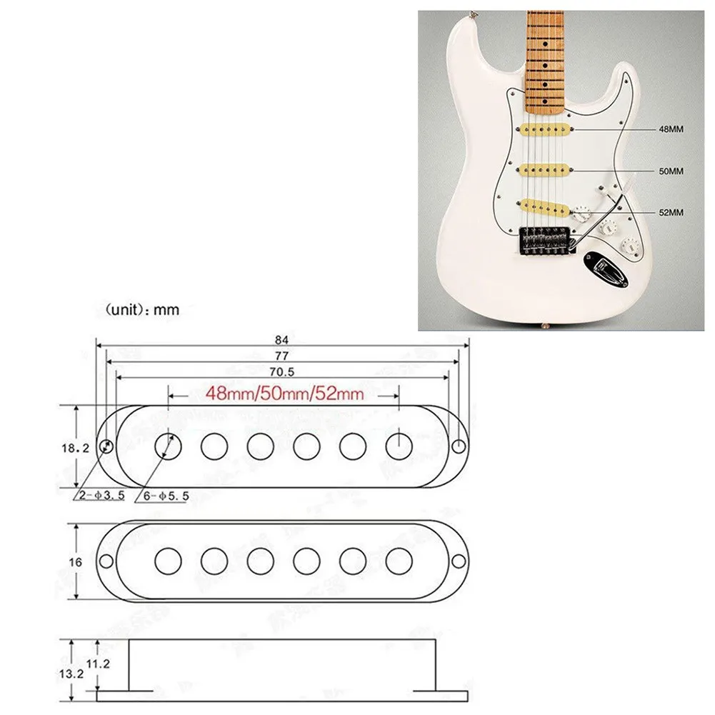 Cubierta de pastilla de guitarra eléctrica de bobina única multicolor, 1 volumen, 2 tonos, perilla de Control de velocidad, punta de interruptor de