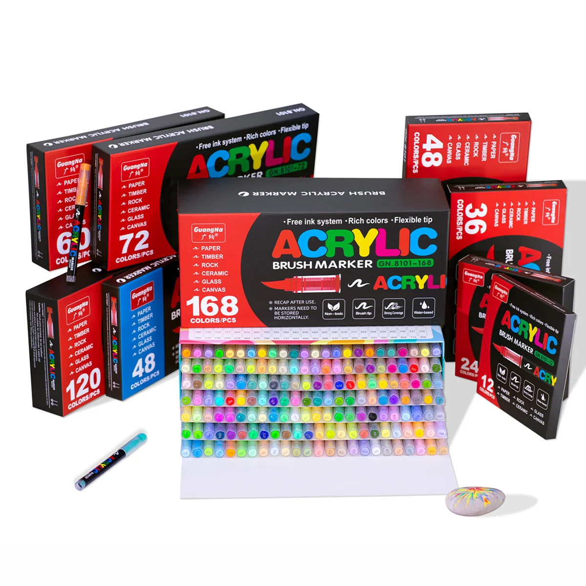 

12-120 цветов, ручки для акриловой краски, маркеры, кончик кисти, маркеры для наскальной живописи, дерево, холст, камень, рождественский подарок, поделки своими руками