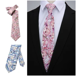 Cartoon Girl Printed Tie para Homens e Mulheres, Acessórios Cosplay, Estreito, Festa, Conjunto de Presentes de Casamento, Estilo Japonês, 8cm de largura