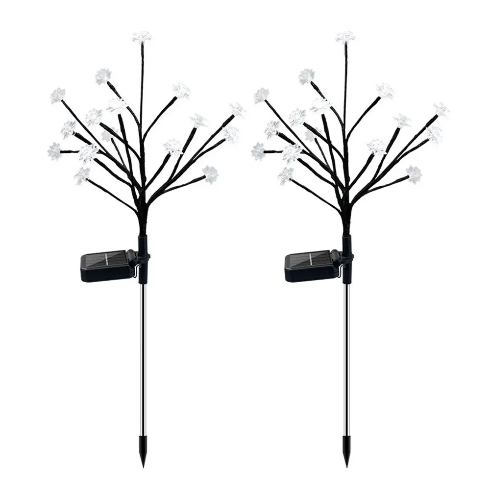 

2Pcs Lotus Branch Solar Landscape Lighting Rainproof Outdoor Garden Decoration Solar Pathway Lights High Brightness LED Yard