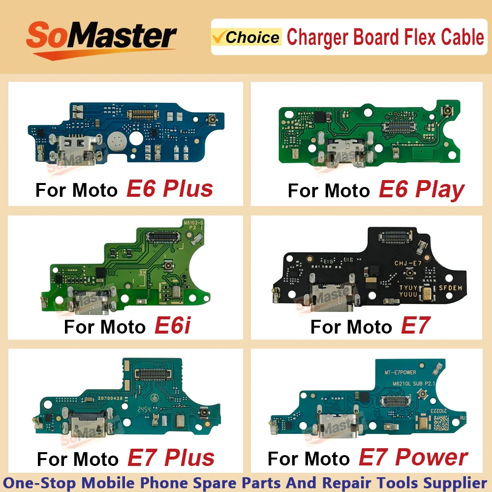 USB Charging Dock Board Flex For Motorola Moto E6 Play E7 Plus E7i Power E6s 2020 E6i Charger Port Connector Flex Cable (1PC)
