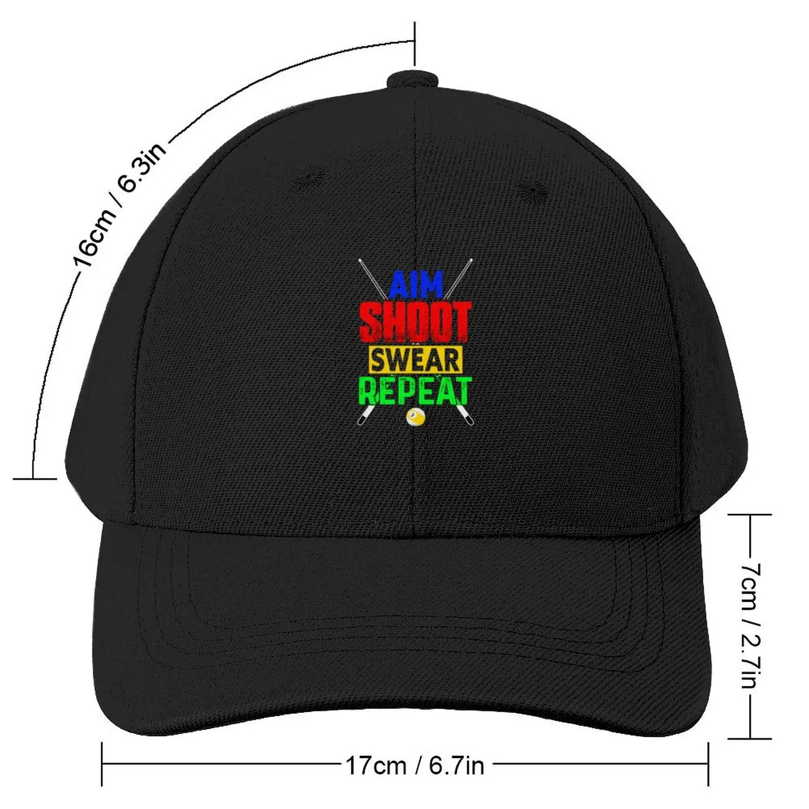 Aim Shoot Swear Repeat (Nine Ball) Baseball Cap Fishing cap Designer Hat Hat Baseball Cap Women's Men's