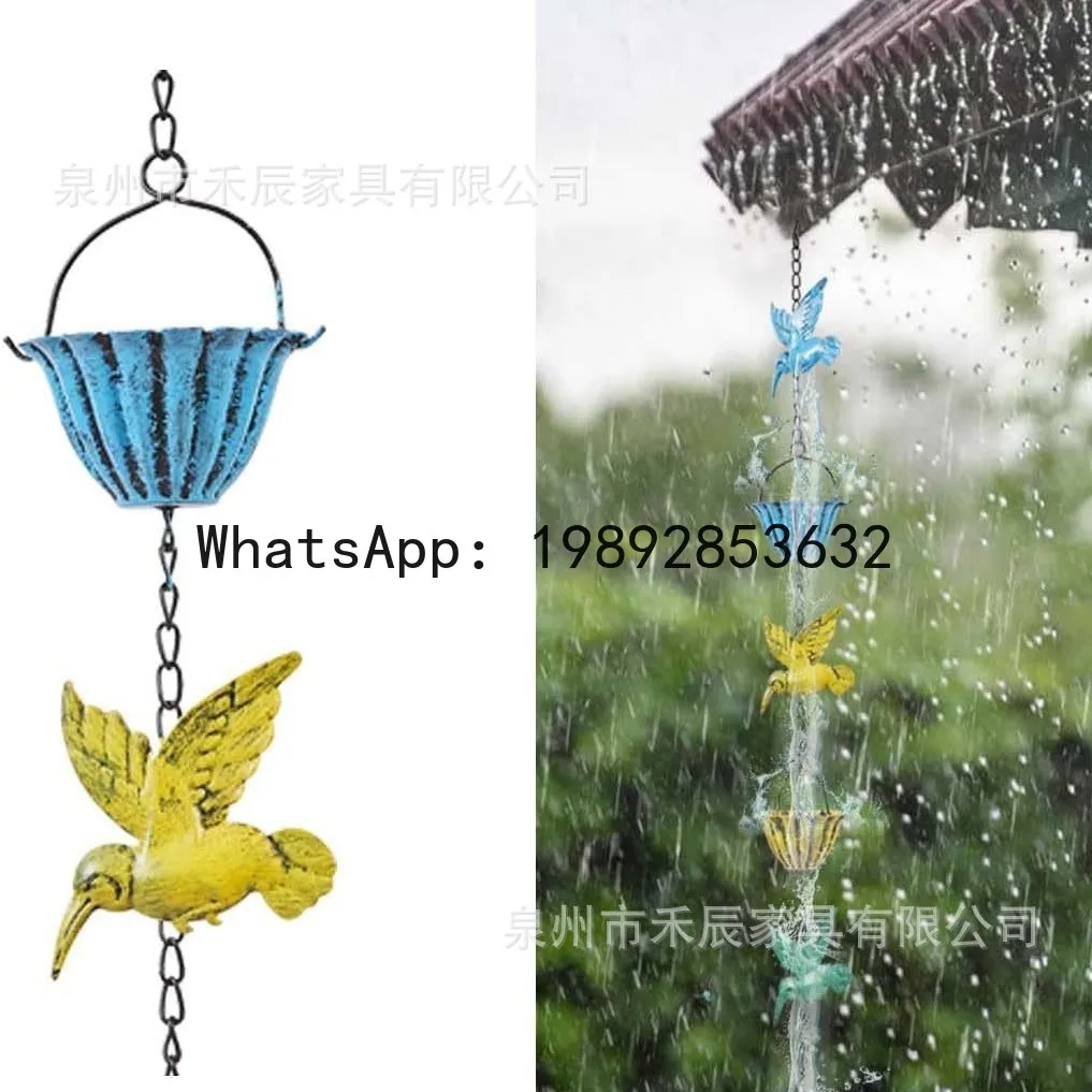 Zz park pavilion corridor drainage chain metal villa bird cup rain chain rain chain wind chime