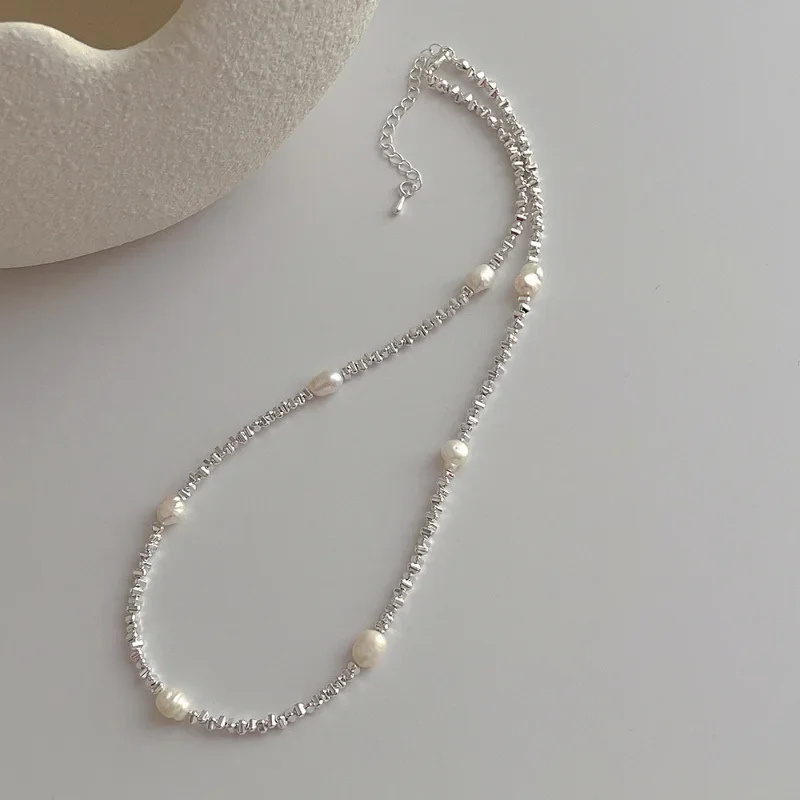 Fashion Jewelry Sweet Korean Temperament Natural pearl Chain Necklace For Women Wedding Gifts Simply Design Accessories Hot Sale