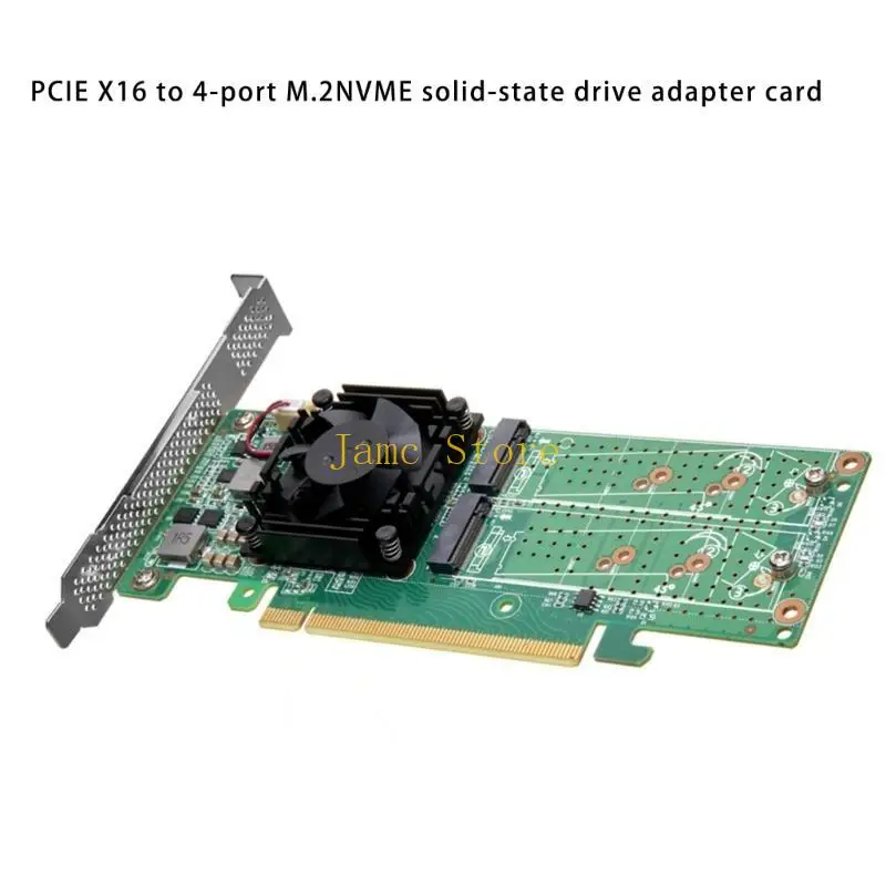 محول LX0B ذو 4 منافذ PCIe X16 إلى M.2 NVMe SSD مع مروحة تبريد PLX8747 للتحكم في الرقاقة لمهام البيانات المكثفة #3