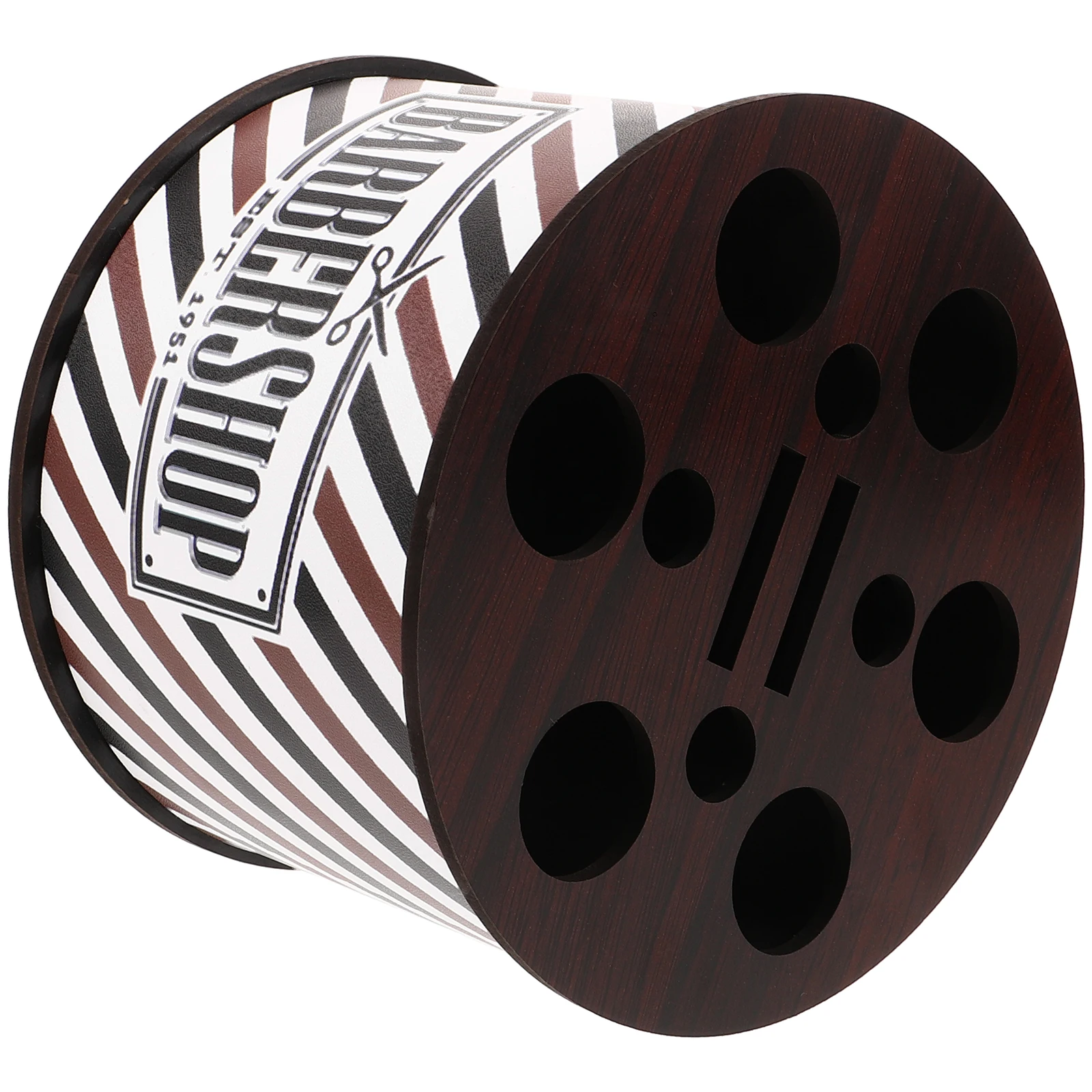 

Barbershop Scissors Rack Hair Comb Holder Desktop Shear ganizer Tools Storage Box Striped Design For Salon Stylists