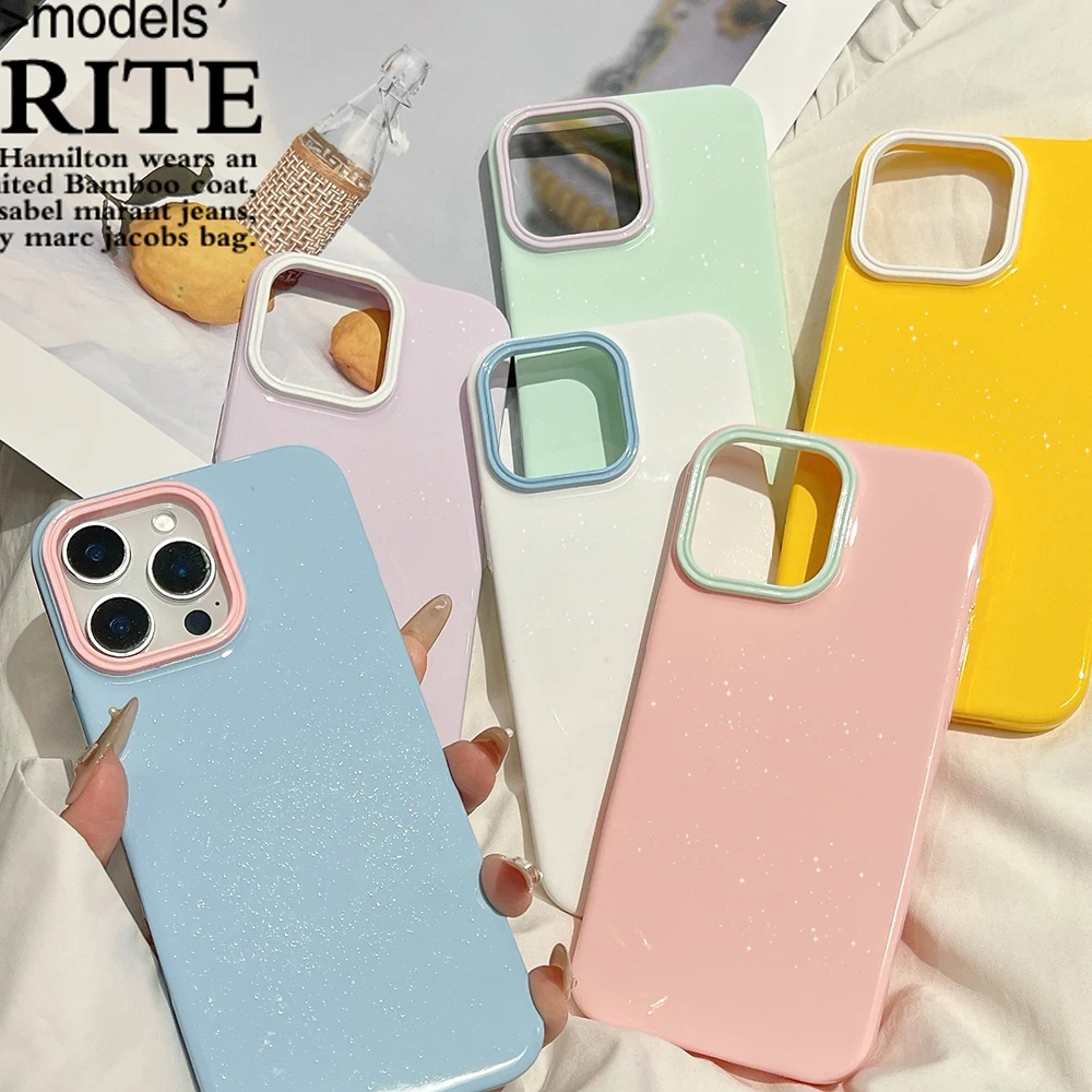 

Fashion Bright Candy Colors Glitter Phone Case for IPhone 16 15 13 12 11 Pro Max 16 Pro 15pro 14pro Bling Soft Protection Cover